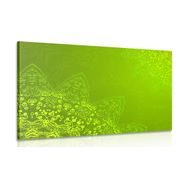 CANVAS PRINT MODERN ELEMENTS OF MANDALA IN SHADES OF GREEN - PICTURES FENG SHUI - PICTURES