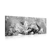 CANVAS PRINT PAINTED PEONIES IN A MODERN BLACK AND WHITE - BLACK AND WHITE PICTURES - PICTURES