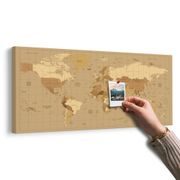 WANDBILD AUF KORK WELTKARTE IM BEIGE - WANDBILDER AUF KORK - BILDER