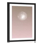Poster with passepartout moon in soft tones