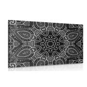 Picture Mandala with Indian motif in black & white