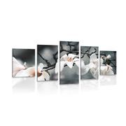 5-PIECE CANVAS PRINT AWAKENING MAGNOLIA - PICTURES FLOWERS - PICTURES