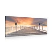 CANVAS PRINT OLD WOODEN PIER - PICTURES OF NATURE AND LANDSCAPE - PICTURES
