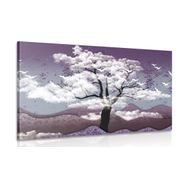 Canvas print tree engulfed by clouds