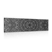 CANVAS PRINT MANDALA OF LOVE IN BLACK AND WHITE - BLACK AND WHITE PICTURES - PICTURES