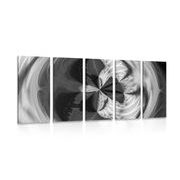 5-piece Canvas print artistic abstraction in black and white