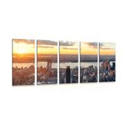 5-dílný obraz nádherné panorama města New Yo