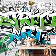 TAPETA WESOŁY STREET ART NAPIS SPREJEM - TAPETY - 🔥 TOTALNA WYPRZEDAŻ