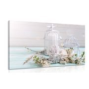 OBRAZ GAŁĄZKA WIŚNI I BIAŁE LATARNIE - OBRAZY - 🔥 TOTALNA WYPRZEDAŻ