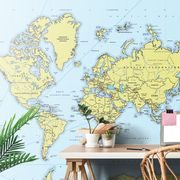 WALLPAPER STYLISH MAP WITH A COMPASS - WALLPAPERS MAPS - WALLPAPERS