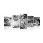 5-PIECE CANVAS PRINT BLACK AND WHITE ABSTRACT ART - BLACK AND WHITE PICTURES - PICTURES