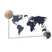 Picture on cork world map