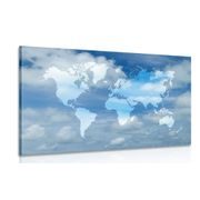 Picture world map with heavenly background