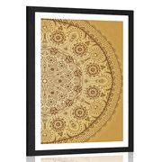 POSTER WITH MOUNT ORNAMENTAL MANDALA WITH A LACE - FENG SHUI - POSTERS