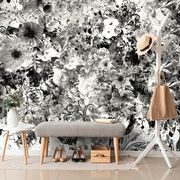 SELF ADHESIVE WALLPAPER FLOWERS IN BLACK AND WHITE - SELF-ADHESIVE WALLPAPERS - WALLPAPERS