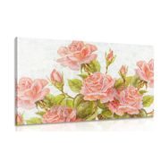 CANVAS PRINT VINTAGE BOUQUET OF ROSES - PICTURES FLOWERS - PICTURES