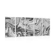 5 part picture abstract pattern in black & white