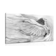 CANVAS PRINT FREE ANGEL IN BLACK AND WHITE - BLACK AND WHITE PICTURES - PICTURES