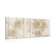 CANVAS PRINT ABSTRACT FLOWERS ON A MARBLE BACKGROUND - ABSTRACT PICTURES - PICTURES