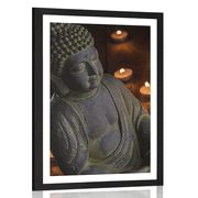 AFFICHE AVEC MONTURE LE BOUDDHA PLEIN D'HARMONIE - FENG SHUI - AFFICHES