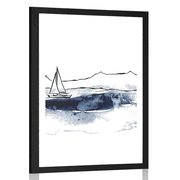 AFFICHE AVEC MONTURE YACHT EN MER - NATURE - AFFICHES