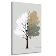 CANVAS PRINT THREE-COLOR MINIMALIST TREE - PICTURES OF TREES AND LEAVES - PICTURES