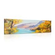 CANVAS PRINT SCENERY OF A MOUNTAIN LAKE - PICTURES OF NATURE AND LANDSCAPE - PICTURES