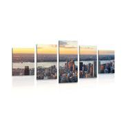 5-piece Canvas print panorama of New York City