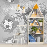 TAPETA FOTBALOVÝ MÍČ V ŠEDÉM - TAPETY - TOTÁLNÍ VÝPRODEJ 🔥