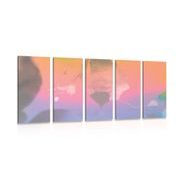 5-piece Canvas print colorful abstract leaf