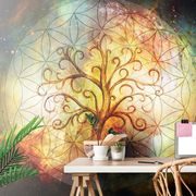 SELF ADHESIVE WALLPAPER TREE WITH A FLOWER OF LIFE - SELF-ADHESIVE WALLPAPERS - WALLPAPERS