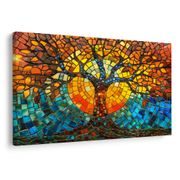 WANDBILD BUNTE MOSAIK LEBENSBAUM - BILDER BÄUME DES LEBENS - BILDER