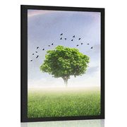 AFFICHE ARBRE SOLITAIRE SUR LE PRÉ - NATURE - AFFICHES