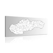 CANVAS PRINT BLACK AND WHITE MAP OF SLOVAKIA - PICTURES OF MAPS - PICTURES