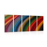 5-piece Canvas print detail of colored material