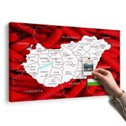OBRAZ NA KORKU MAPA MAĎARSKA S TYPICKÝM POZADÍM - OBRAZY NA KORKU - OBRAZY