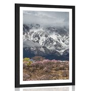 POSTER MIT PASSEPARTOUT EINZIGARTIGE BERGLANDSCHAFT - NATUR - POSTER