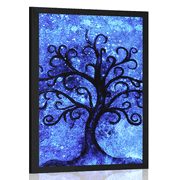 Poster Baum des Lebens auf blauem Hintergrund