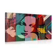 QUADRO RITRATTO DI DONNA SU SFONDO COLORATO - QUADRI POP ART - QUADRI