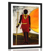 POSTER WITH MOUNT AFRICAN HUNTER - ABSTRACT AND PATTERNED - POSTERS