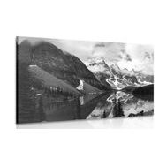 CANVAS PRINT BEAUTIFUL MOUNTAIN LANDSCAPE IN BLACK AND WHITE - BLACK AND WHITE PICTURES - PICTURES