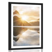 AFFICHE AVEC MONTURE BEAU LEVER DE SOLEIL EN NOUVELLE-ZÉLANDE - NATURE - AFFICHES