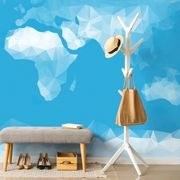 SELF ADHESIVE WALLPAPER WORLD MAP IN POLYGONAL STYLE - SELF-ADHESIVE WALLPAPERS - WALLPAPERS