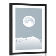Poster with passepartout full moon