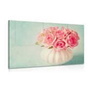 CANVAS PRINT ROSES IN A VASE - PICTURES FLOWERS - PICTURES