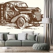 Self adhesive wallpaper retro truck