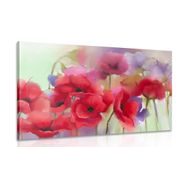 CANVAS PRINT BEAUTIFUL DRAWN POPPIES - PICTURES FLOWERS - PICTURES