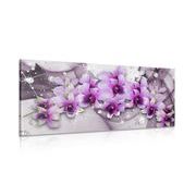 Canvas print purple flowers on an abstract background