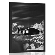 Poster Landschaft in Norwegen in Schwarz-Weiß
