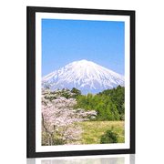 POSTER MIT PASSEPARTOUT VULKAN FUJI - NATUR - POSTER